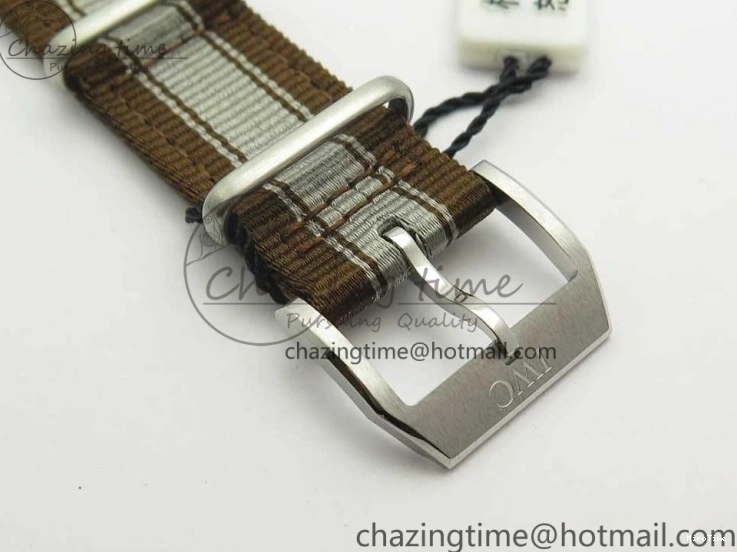 MIROTIME 0328 SmartChoice Mark XVIII IW327006 Titanium M+F 1:1 Best Edition Black Dial on Brown Leather Strap A 7145